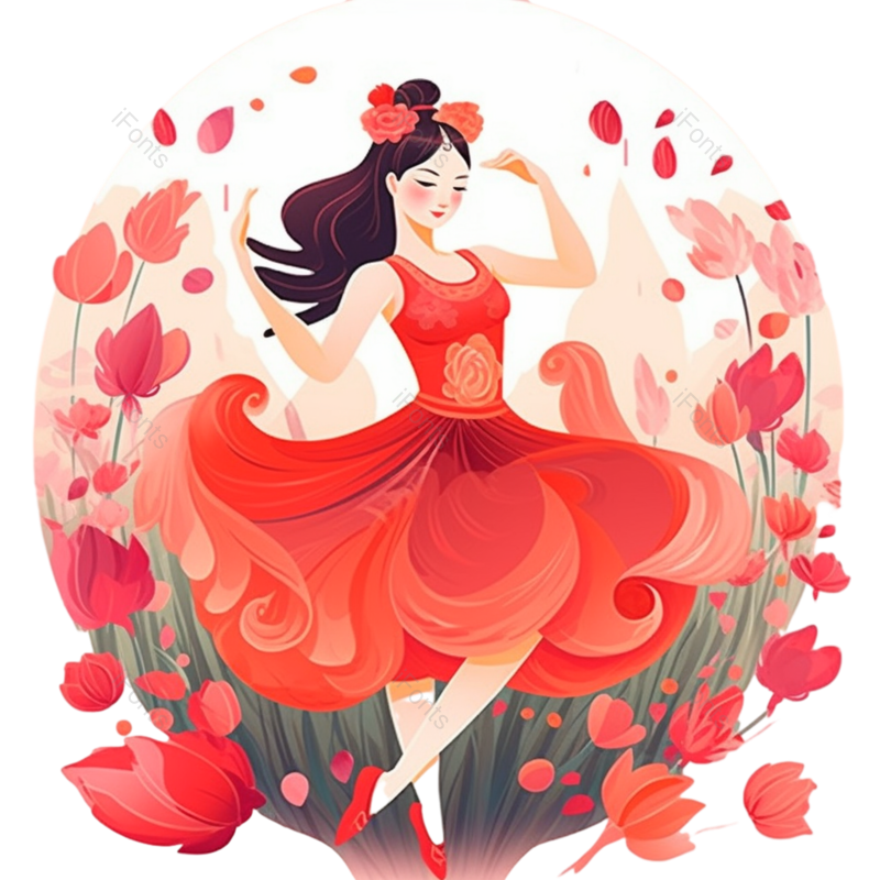 520图片,花卉元素,跳舞PNG,情人节免抠素材